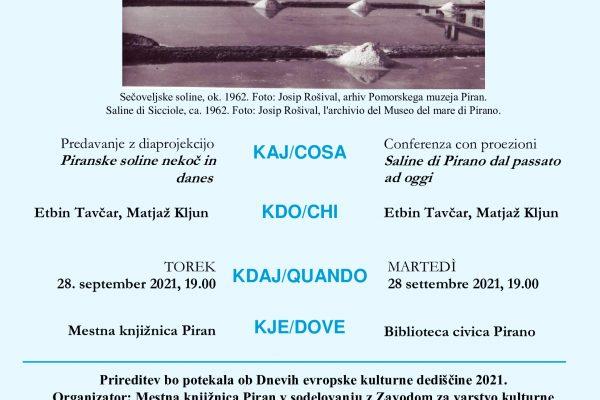 Conferenza con proezioni “Saline di Pirano dal passato ad oggi”