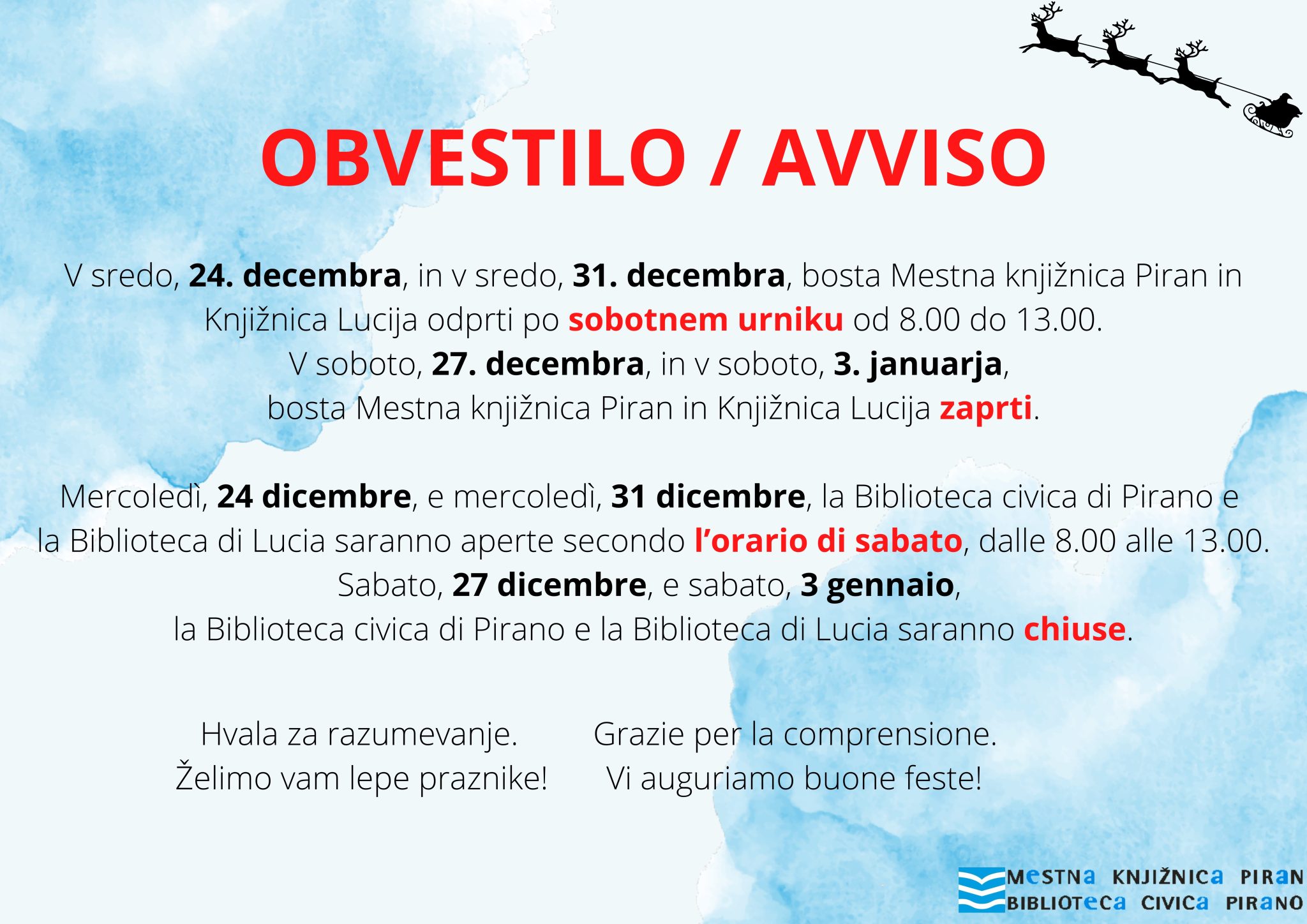 Obvestilo-Avviso